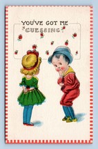 Comic Romance Children You&#39;ve Got Me Guessing 1913 DB Postcard N9 - $4.90