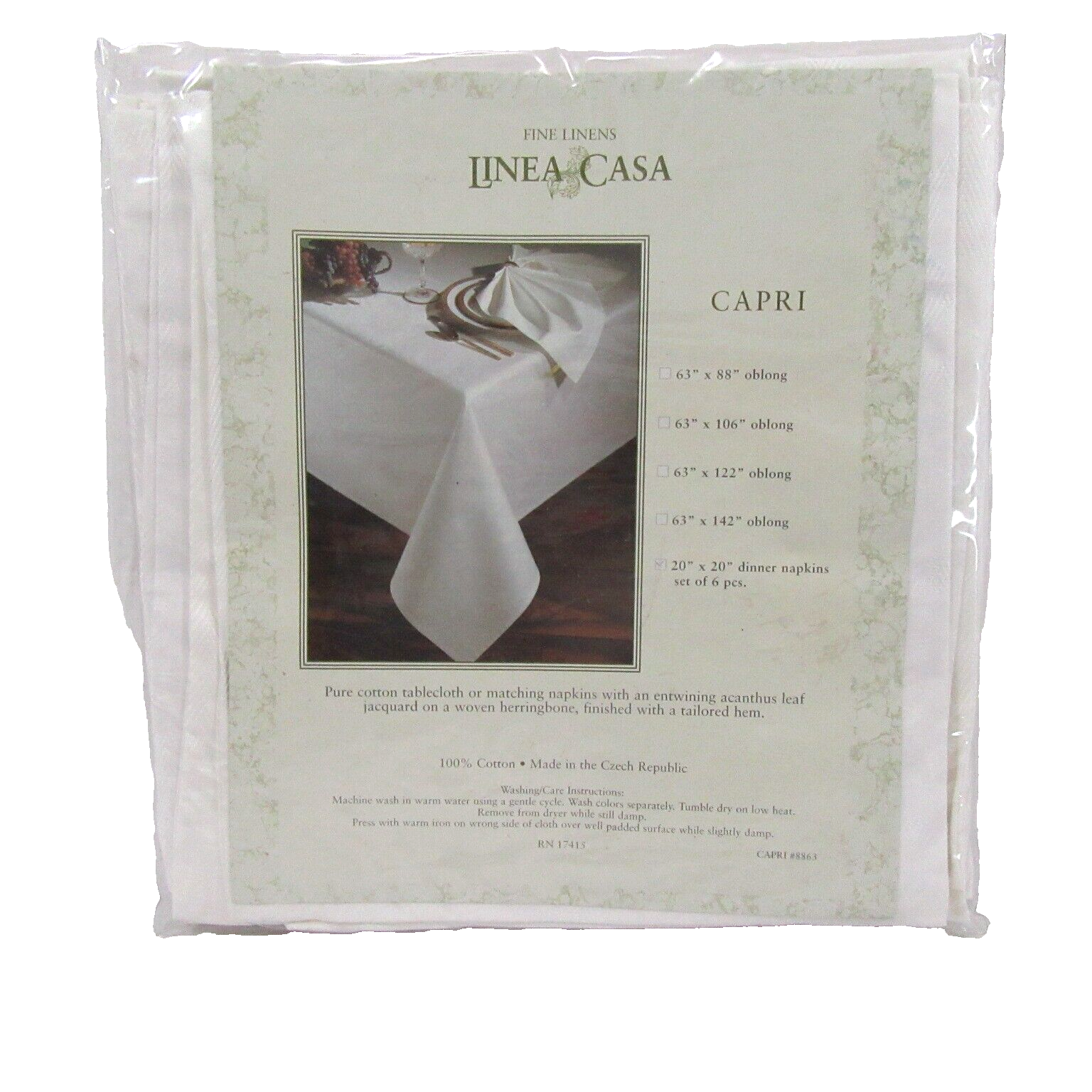 Linea Casa by SFERRA Capri White Acanthus Jacquard 6-PC Dinner Napkin Set(s) - $70.00