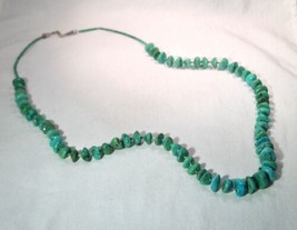 Vintage Sterling Silver Sunshine Hallmark Turquoise Nugget Bead Necklace... - £175.46 GBP