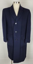 Vintage 1950s 1960s Hart Schaffner Marx Mens Blue Cashmere Overcoat Coat 42? - £94.96 GBP