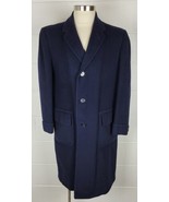 Vintage 1950s 1960s Hart Schaffner Marx Mens Blue Cashmere Overcoat Coat... - £92.88 GBP
