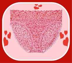 M Pink Red Heart THE LACIE Full Floral Lace Victorias Secret HighLeg Brief Panty - £10.67 GBP