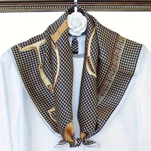 27.55&quot; Printed Square Scarf with Windmill Chain, Simple and Thin, Silky ... - $29.40