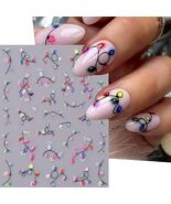 2pcs Christmas Colour Lamp Nail Stickers 5D Embossed Self-Adhesive Decals - €2,48 EUR