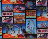Cotton Amusement Park Rides Roller Coasters  Fabric Print by the Yard D6... - £10.92 GBP