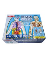 Melissa Doug Jig Saw Puzzle Human Anatomy 100 Pieces 2-sided Counted - $28.66