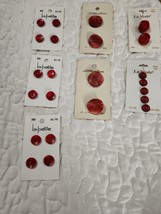 23 Red La Mode &amp; La Petit,  Streamline Mixed Buttons.  W/Orig Cards. Nev... - $22.00