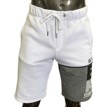 NWT ECKO UNLTD. MSRP $48.99 MEN&#39;S WHITE GRAY ADJUSTABLE PULL ON SHORTS S... - $19.14