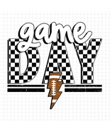 Game Day Football PNG, Retro Distressed Checkered Design, Football Mom S... - $3.50 CAD