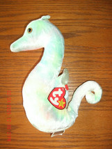 Ty Beanie Baby Neon w/ tags near mint plush stuffed animal pastel seahorse - $7.00