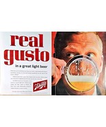 REAL GUSTO SCHLITZ BEER - Great light beer - 1962 Vintage Print Ad - $212.65 MXN