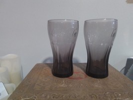 Coca Cola Amethyst Drinking Glass Set, Vintage Collectible, 6 1/4&quot; Tall, Decor - £5.49 GBP
