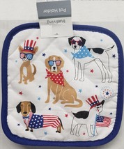 1 Printed Jumbo Printed Pot Holder, 8&quot;x8&quot;,JULY 4, Usa Patriotic,American Dogs,Tl - £6.25 GBP