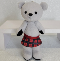 Movic Bear Gray Plush Jointed Keychain in Evangelion 2.0 Skirt Red Black - $14.79