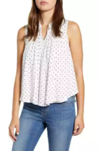 Gibson Women’s Tie Neck Woven Polka Dot Top SZ S NEW - $23.20