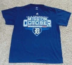 Mens Shirt Detroit Tigers Baseball Tee Blue Short Sleeve MLB Majestic Shirt-sz M - £5.53 GBP
