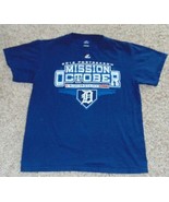 Mens Shirt Detroit Tigers Baseball Tee Blue Short Sleeve MLB Majestic Sh... - £5.53 GBP