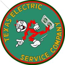 Texas Electric Sparky Advertising Round Cut Metal Sign - $49.95