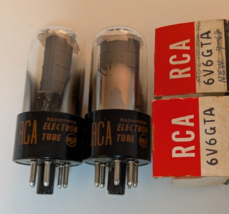 6V6GTA RCA Matched Pair Tubes NOS Testing NIB Clear Glass Gray Plate Sam... - $70.00