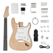 Diy 6 String St Style Electric Guitar Kits Mahogany Body With Accessories - $118.99