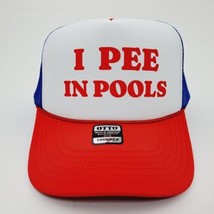 I Pee In Pools Cap Hat Foam Trucker Mesh Snapback Red White Blue - £15.77 GBP