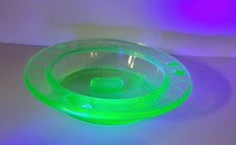 Green Uranium Glass Ash Tray with Matchbook Holder - Geometric Design - £50.84 GBP