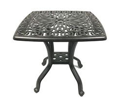 Outdoor End Table  Patio Furniture Cast Aluminum Elisabeth Rust Free Bronze - $122.95