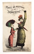 Domestic Sewing Machine Ladies Umbrella Victorian Trade Card Portland Maine - £15.96 GBP
