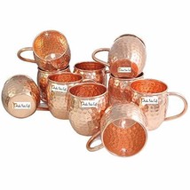 Set of 10 - Prisha India Craft Copper Barrel Mug Hammered for Moscow Mules 520 M - £82.21 GBP