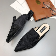 Fashion Embroidery Mules Women Slides Half Slippers 3d Embroider Velvet Shoes La - £38.53 GBP