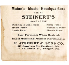 1906 Steinert&#39;s Music Store Advertisement Maine Piano Musical Instrument... - $367.32 MXN