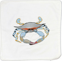 Embroidered Cushion Pillow Cover Marine Art Throw Pillow Blue Crab - £16.03 GBP