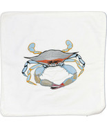 Embroidered Cushion Pillow Cover Marine Art Throw Pillow Blue Crab - $27.37 CAD