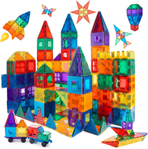 3D Set Tiles Clear Colors Magnetic Building Toy Magnet Blocks Kids 100 Pcs - £31.91 GBP