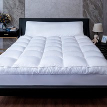 Cooling Pillow Top Mattress Bed Topper, Fluffy Mattress Pad, Hotel Quality Down - £99.91 GBP