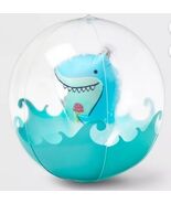 Two (2) Sun Squad ~ Inflatable ~ Transparent ~ 17.5" Beach Balls ~ SHARK... - $20.00