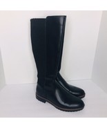 Tommy Hilfiger Famian Black Leather Knee High Tall Riding Boots Womens 9... - £39.34 GBP