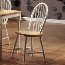 Windsor Dining Side Chair In Natural Brown And White (Set Of 4) - £1,411.22 GBP