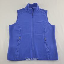 LL Bean Polartec Recycled Fleece Vest Womens M Blue Full Zip Pockets - $29.99