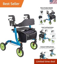 8&quot; Wheel Rollator Walker for Seniors – Lightweight Mobility Aid with Bac... - $104.99