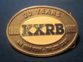 Vtg Pewter Belt Buckle KXRB 20 Years 1989 The Zoo Crew [j10w]  - £26.31 GBP