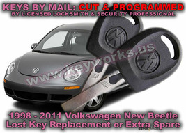 Volkswagen New Beetle lost key replacement. Get 2 new cut &amp; programmed k... - $147.00