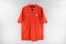 Nike Mens Medium Clemson University Football Short Sleeve Pullover Jacket Orange - £51.02 GBP