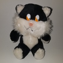 VTG Swib 1984 Black White Kitty Cat Plush 7&quot; Stuffed Animal Toy Lovey - £9.90 GBP