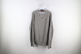 Vintage 90s Hickey Freeman Mens Large Cashmere Cable Knit V-Neck Sweater... - $108.85