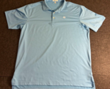 Peter Millar Summer Comfort Golf Polo Stretch Blue With White Logo Size ... - $27.66