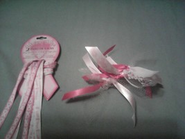 New  Breast Cancer Awareness Hair bow ribbon hair dress and 2 shoe lace  - £8.07 GBP
