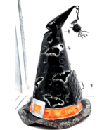 Black Tin Witches Hat With Spider Halloween Votive Holder - $16.95