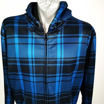 Footlocker Jacket Mens Size L Blue Plaid Long Sleeve Full Zip Sport - £27.00 GBP