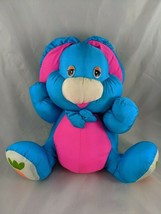 Fiesta Blue Pink Rabbit Nylon Plush PC Bunny Carrot 1989 11 Inch Stuffed Animal - $10.95